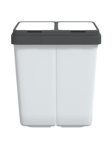 Double Trash Bin, White, 2x25 L