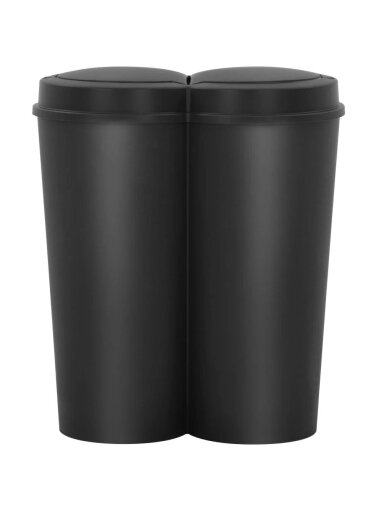 Double Trash Bin, Black, 50 L