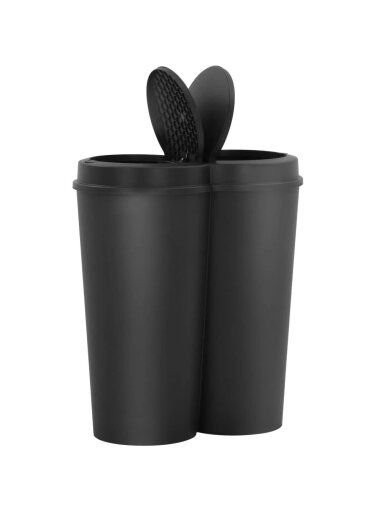 Double Trash Bin, Black, 50 L