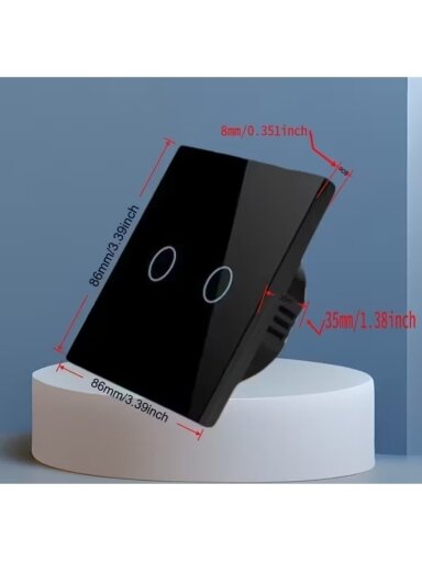 Podwójny włącznik dotykowy z wskaźnikami LED – Typ 86