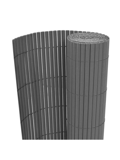 Dvipusė sodo tvora, pilka, 90x300 cm, PVC