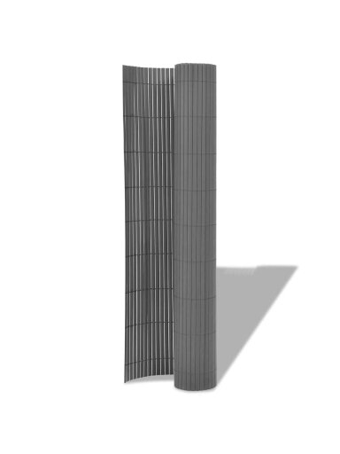 Dvipusė sodo tvora, pilka, 90x300 cm, PVC