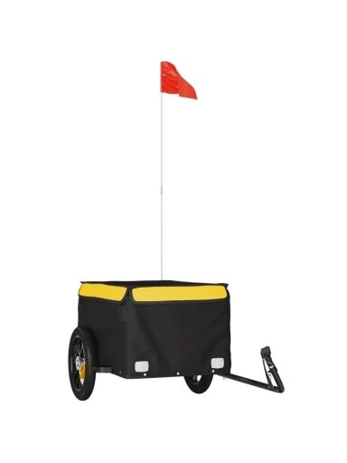 Dviračio priekaba, juodos ir geltonos spalvos, 30kg, geležis