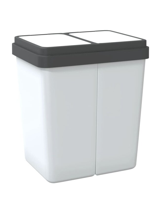 Double Trash Bin, White, 2x25 L 3