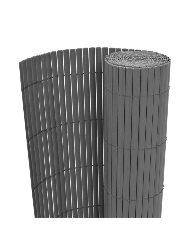 Dvipusė sodo tvora, pilka, 90x300 cm, PVC 1