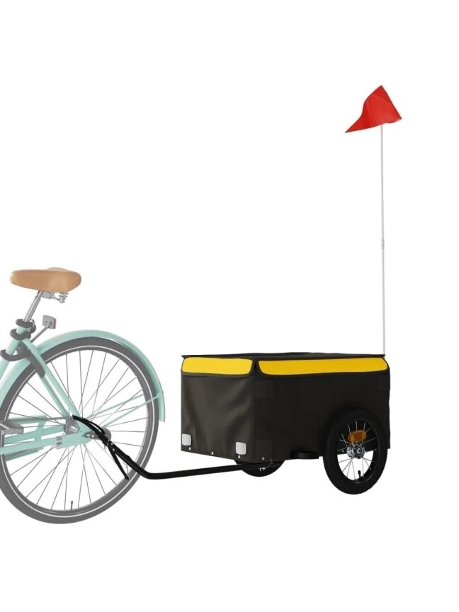 Dviračio priekaba, juodos ir geltonos spalvos, 30kg, geležis 2