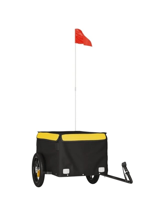 Dviračio priekaba, juodos ir geltonos spalvos, 30kg, geležis 1