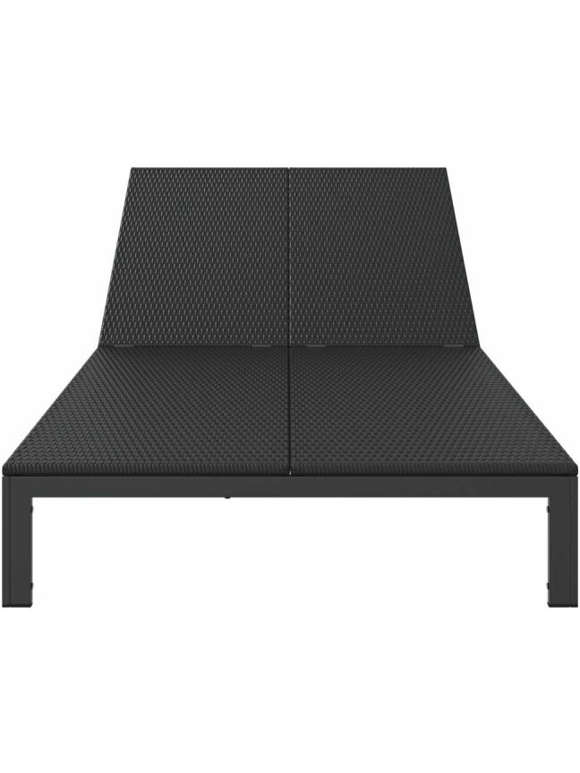 Double sun lounger, black, 60 x 200 x 27 cm, poly rattan 2