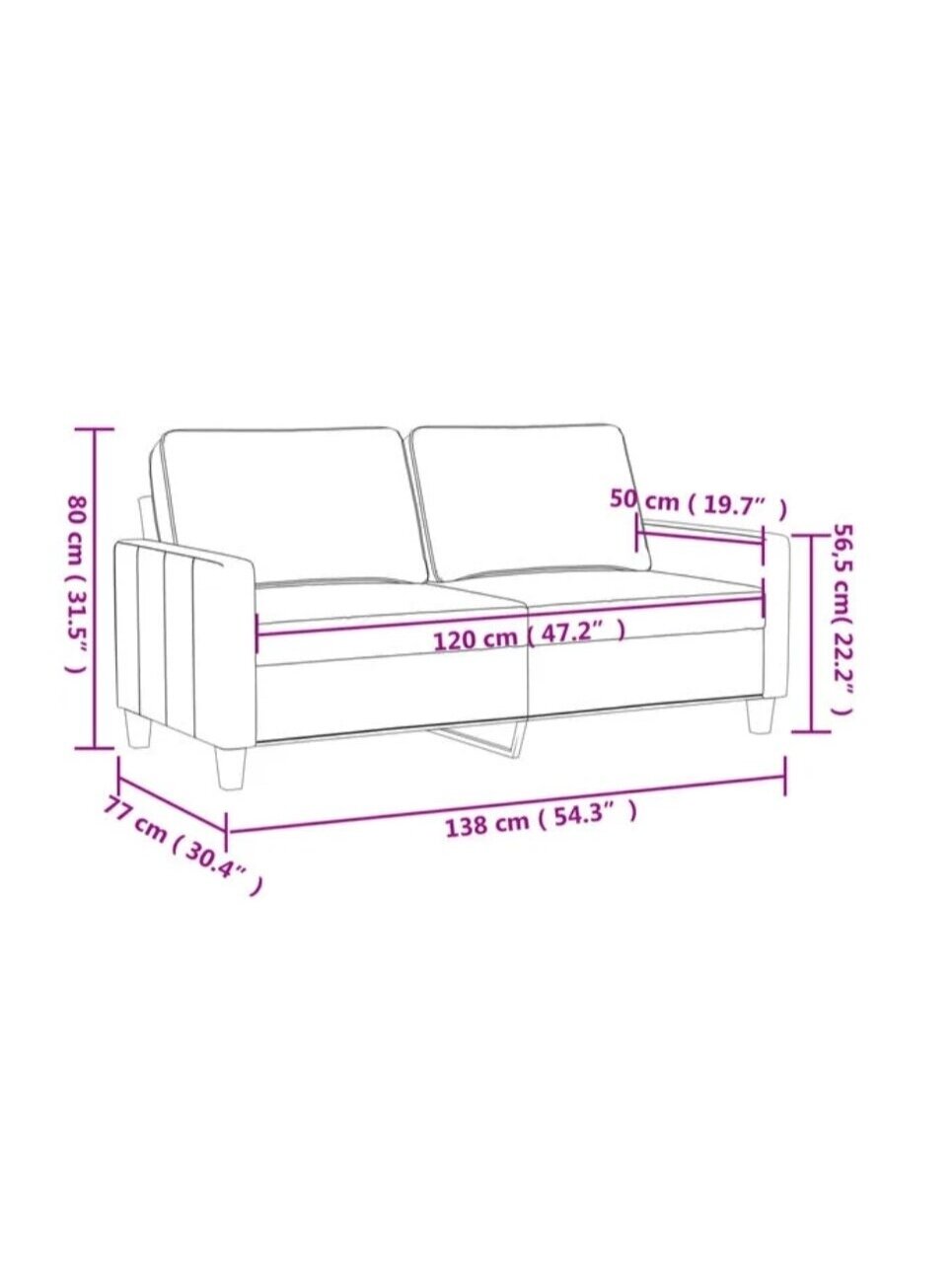Dvivietė sofa, tamsiai pilkos spalvos, 120cm, audinys 7