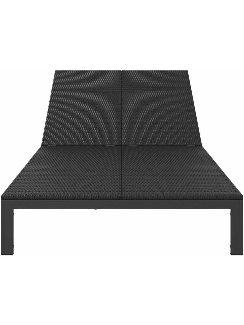 Double sun lounger, black, 60 x 200 x 27 cm, poly rattan 2 Double sun lounger, black, 60 x 200 x 27 cm, poly rattan 2