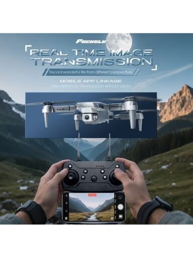 E88 PRO sulankstomas dronas su dviguba kamera ir 360° apsivertimais E88 PRO sulankstomas dronas su dviguba kamera ir 360° apsivertimais