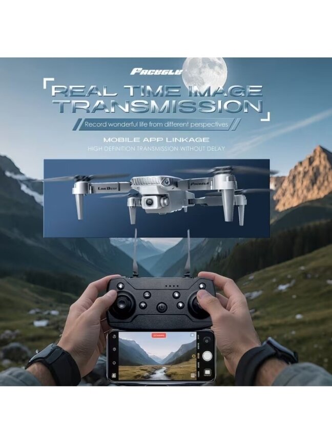 E88 PRO foldable drone with dual camera and 360° flips. 1