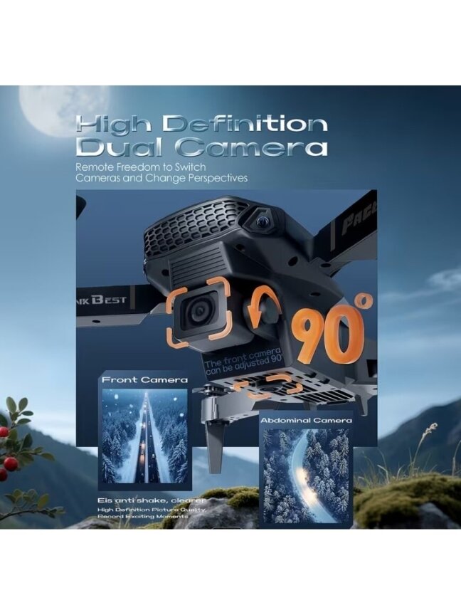 E88 PRO foldable drone with dual camera and 360° flips. 2