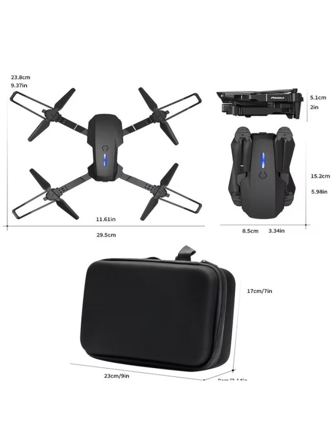 E88 NOVA sulankstomas dronas su dviguba kamera ir Wi-Fi valdymu 1