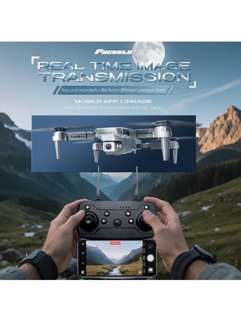 E88 PRO foldable drone with dual camera and 360° flips. 1