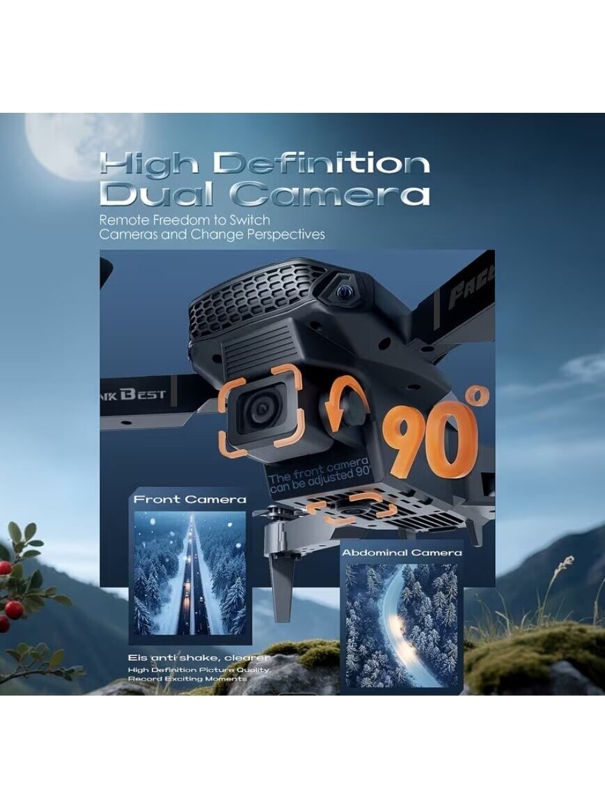 E88 PRO foldable drone with dual camera and 360° flips. 2
