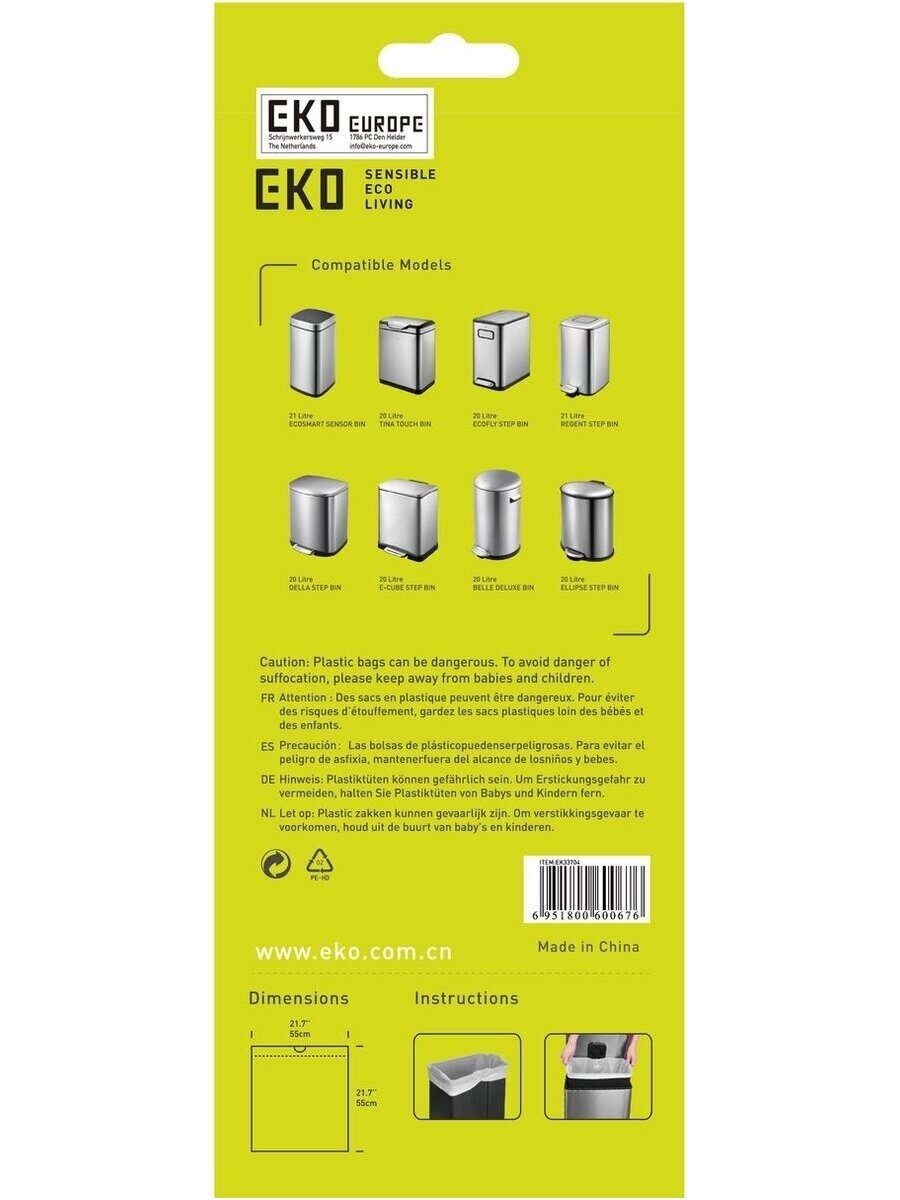 EKO – Atliekų maišai 18–21 litrų (D) – Plastikas, balti 2