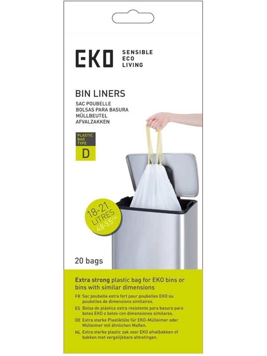 EKO – Atliekų maišai 18–21 litrų (D) – Plastikas, balti 3