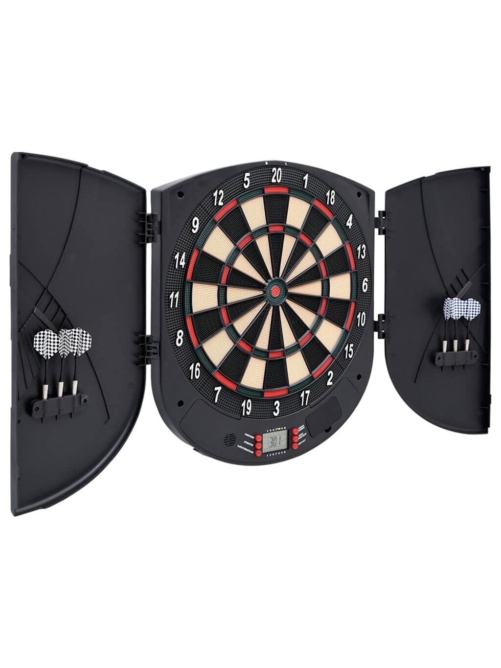 Electronic Dartboard with Darts, Black, Polypropylene