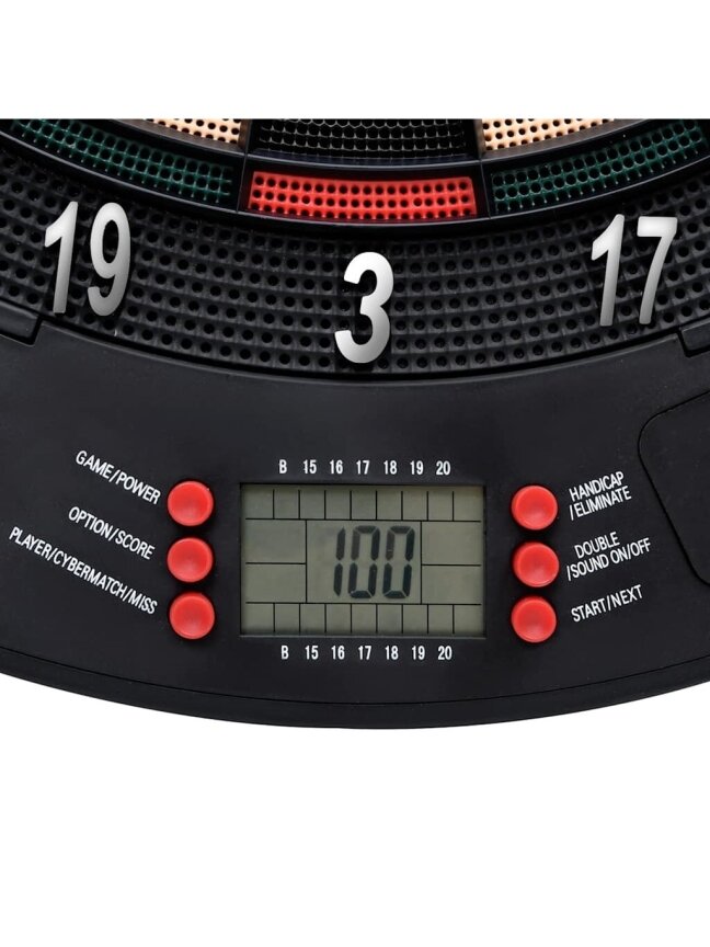 Electronic Dartboard with Darts, Black, Polypropylene 6