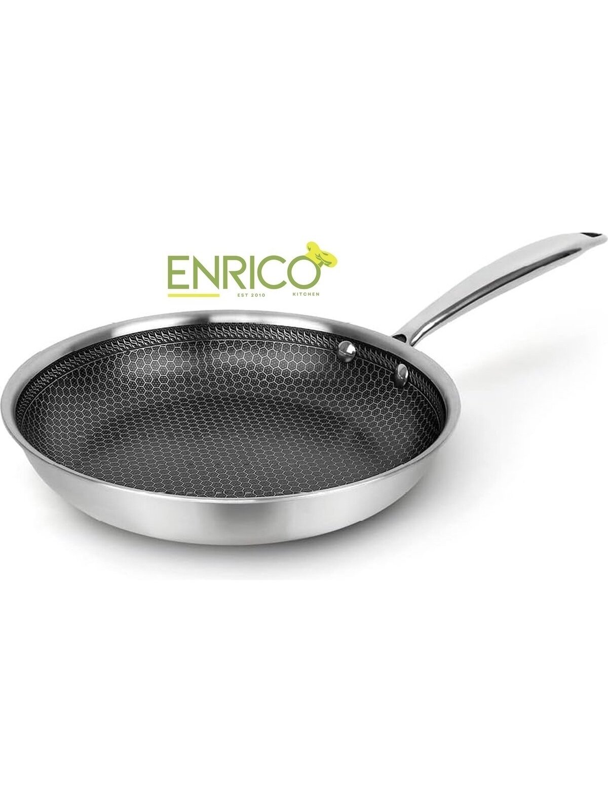 ENRICO – Frying Pan Ø20 – Stainless Steel – Non-stick Coating – PFAS & PTFE Free – Suitable for All Heat Sources, Including Induction – 20 cm