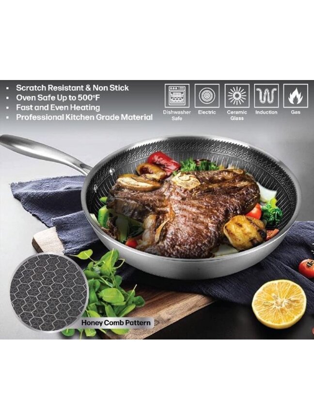 ENRICO – Frying Pan Ø20 – Stainless Steel – Non-stick Coating – PFAS & PTFE Free – Suitable for All Heat Sources, Including Induction – 20 cm 3