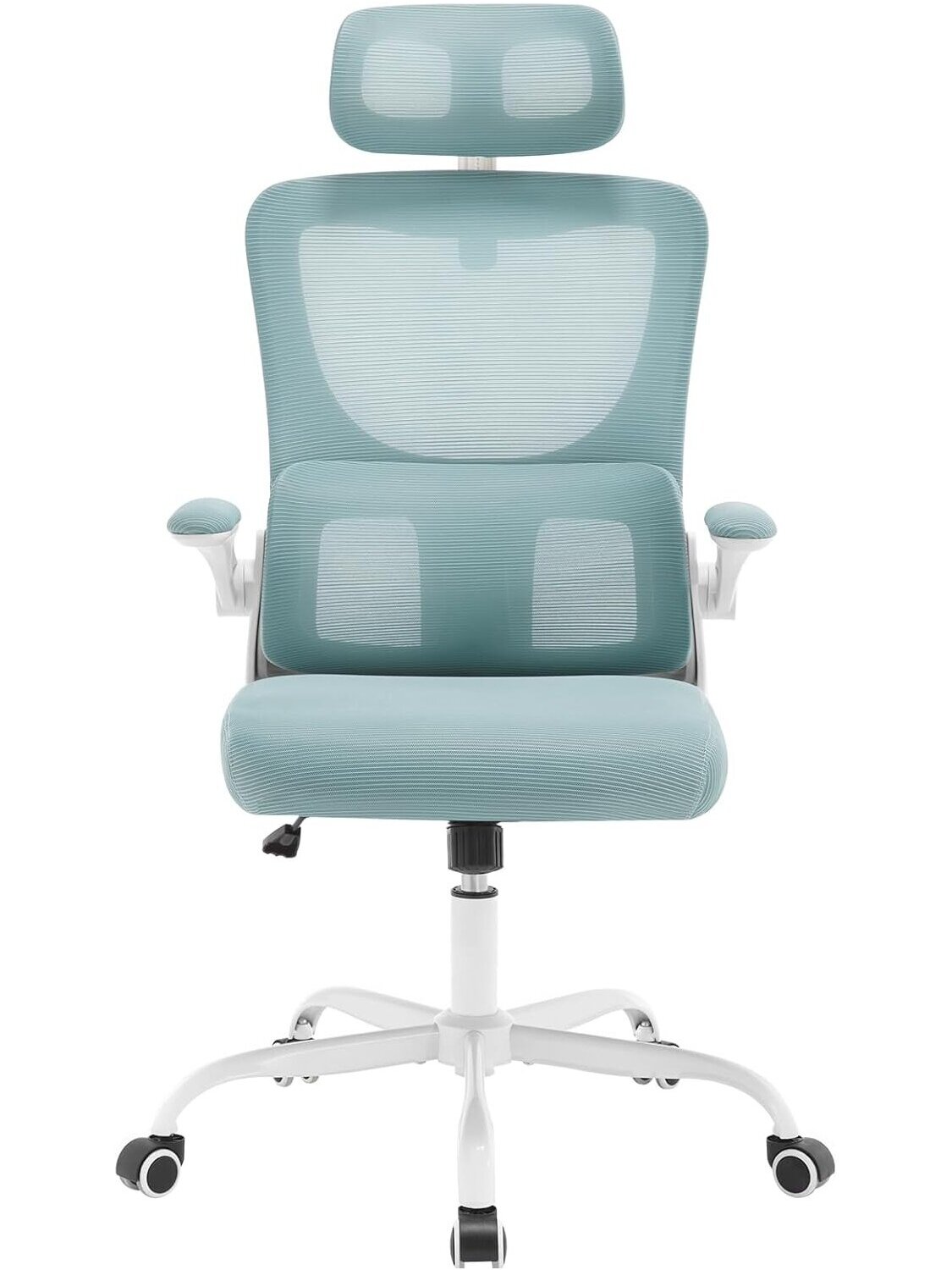 Ergonomic Office Chair with Lumbar Support, Adjustable Headrest, Rocking Function, Flip-Up Armrests, Up to 150 kg.