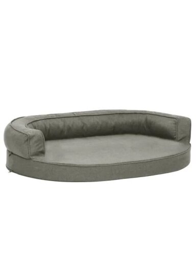 Ergonomiczny materac do legowiska dla psa 75x53 cm, wygląd lnu, szary