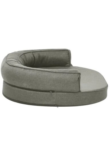 Ergonomiczny materac do legowiska dla psa 75x53 cm, wygląd lnu, szary