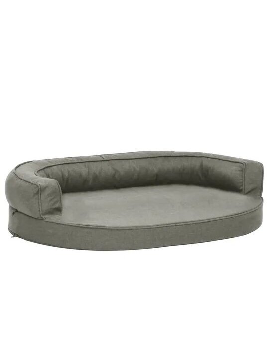 Ergonomic Dog Bed Mattress 75x53 cm, Linen Look Grey 1