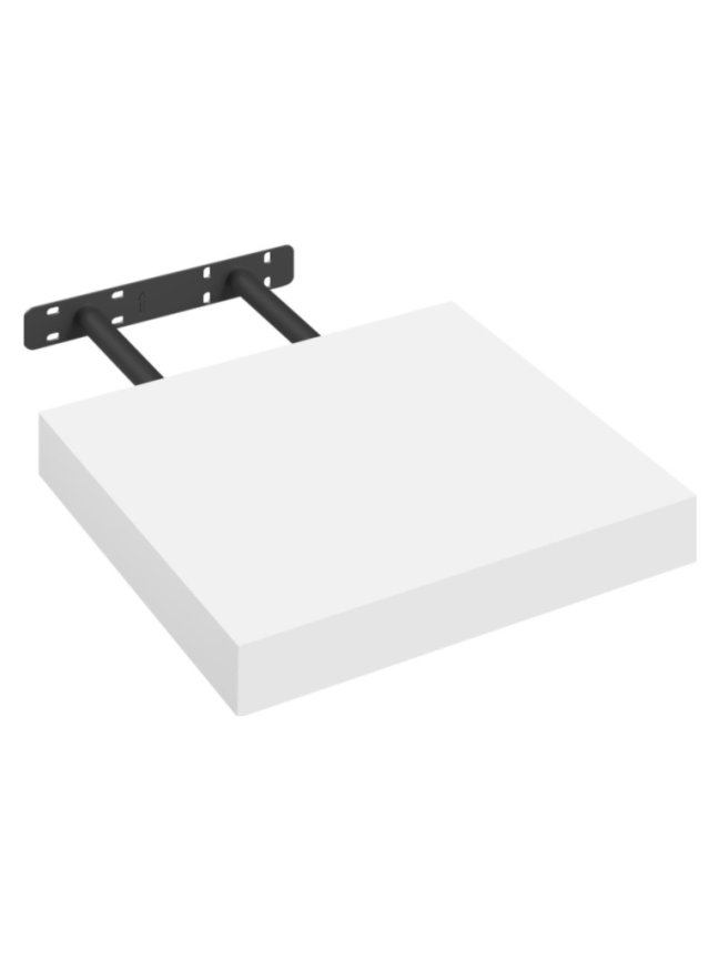ESITURO wall-mounted floating shelf for books, white, 25 x 23 x 3.8 cm. 1