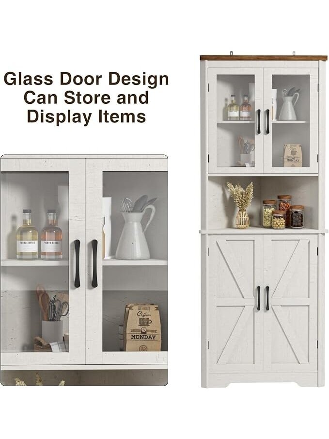 FiveWillowise 1.70 m Tall Farmhouse-Style Corner Cabinet 1