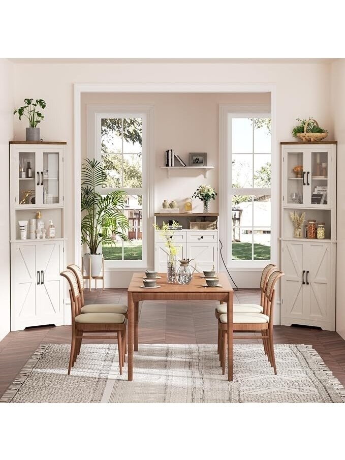 FiveWillowise 1.70 m Tall Farmhouse-Style Corner Cabinet 3