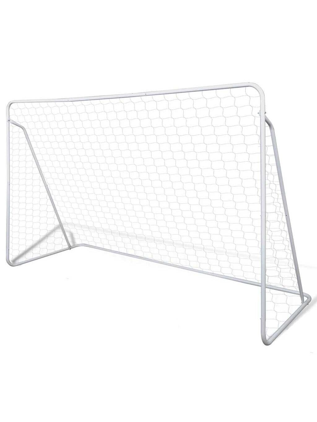 Football Goal Set with Net, 240x90x150 cm, Steel