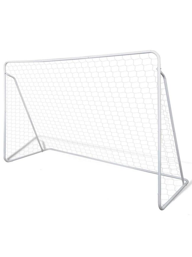 Football Goal Set with Net, 240x90x150 cm, Steel