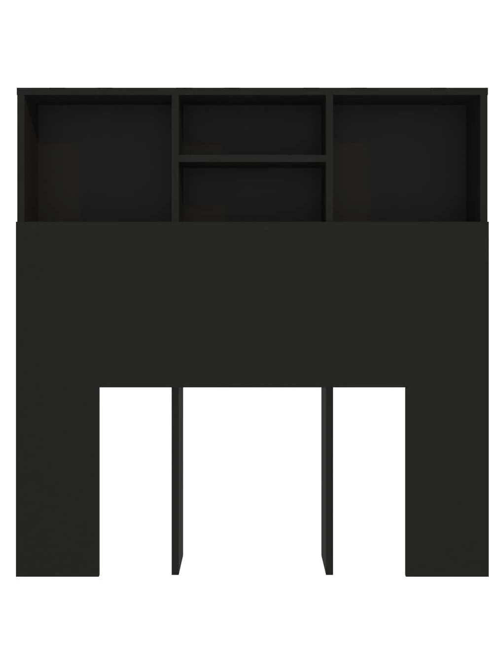 Headboard cabinet, black, 100 × 19 × 103.5 cm 3