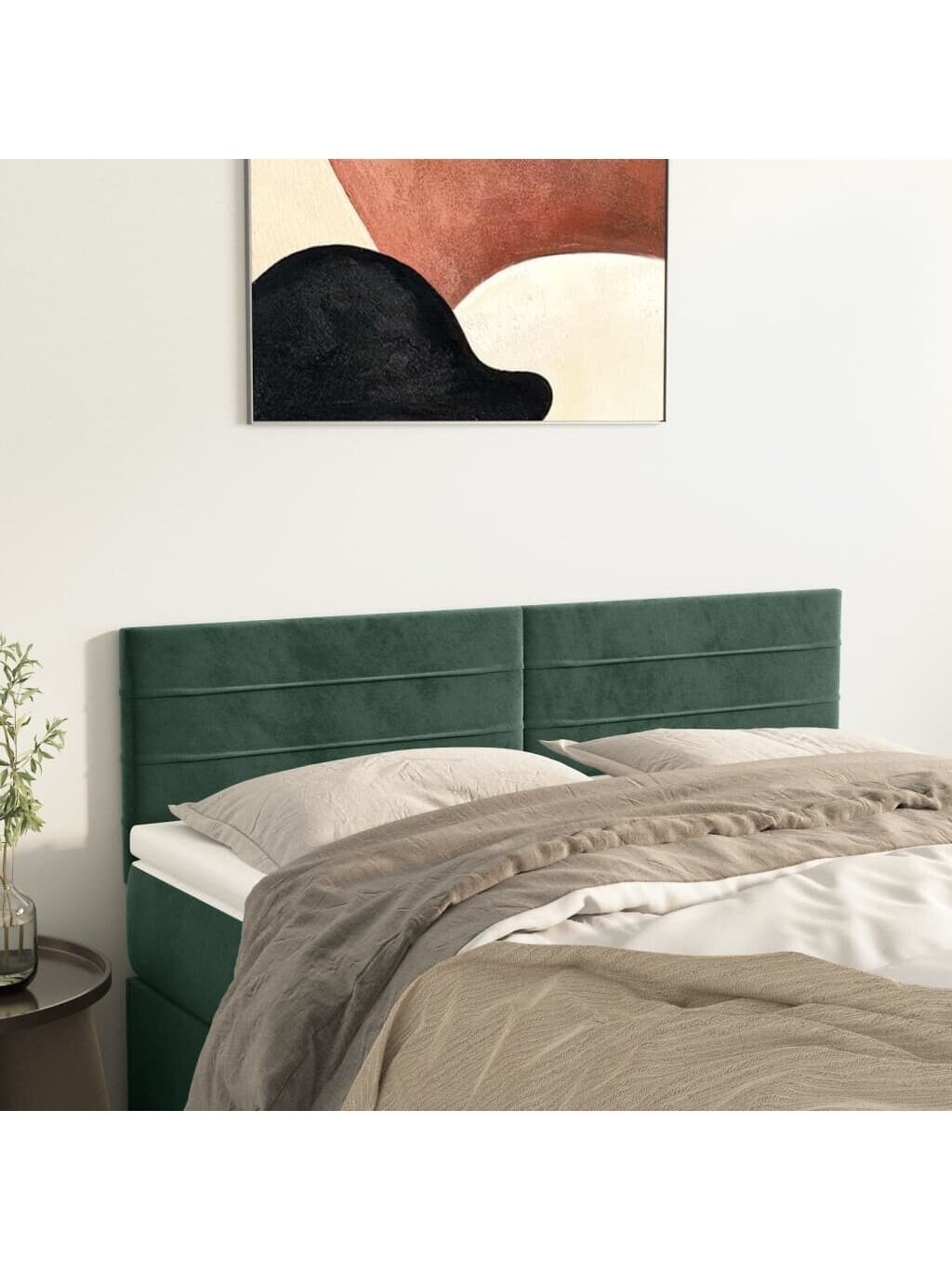 Galvūgaliai, 2vnt., tamsiai žali, 72x5x78/88cm, aksomas