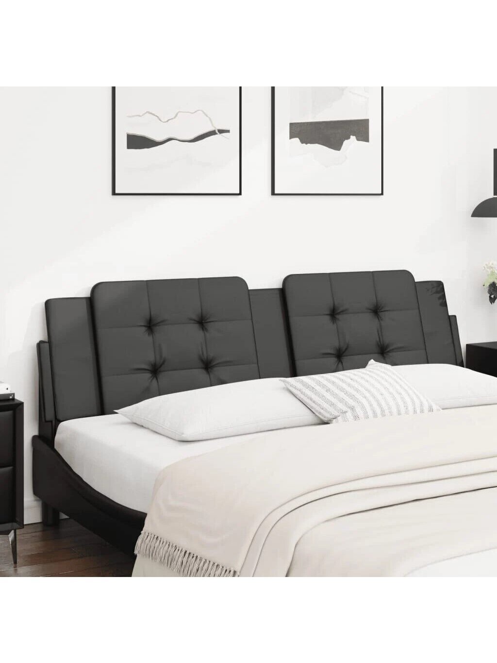 Headboard cushion, Zadar, black, 180 cm, faux leather