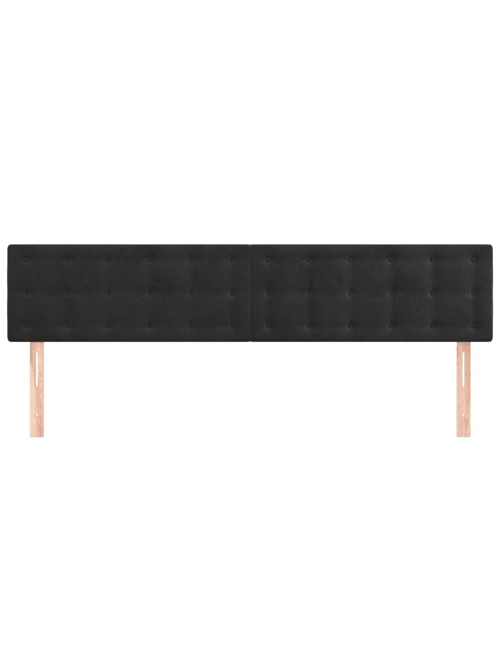 Headboard, 2 pcs, black, 80 × 5 × 78/88 cm, velvet 2