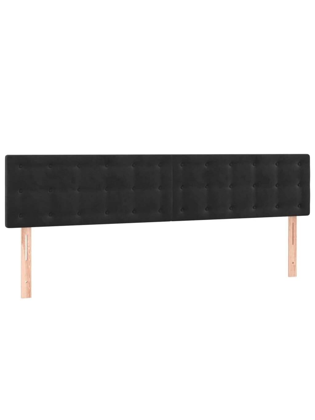 Headboard, 2 pcs, black, 80 × 5 × 78/88 cm, velvet 1