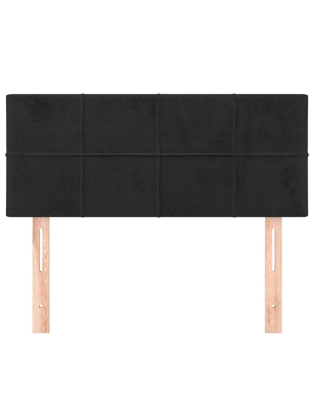 Headboard, black, 90 × 5 × 78/88 cm, velvet 2