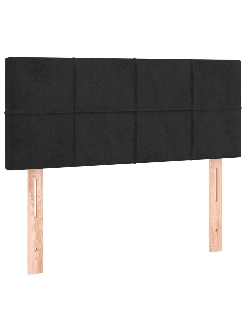 Headboard, black, 90 × 5 × 78/88 cm, velvet 1