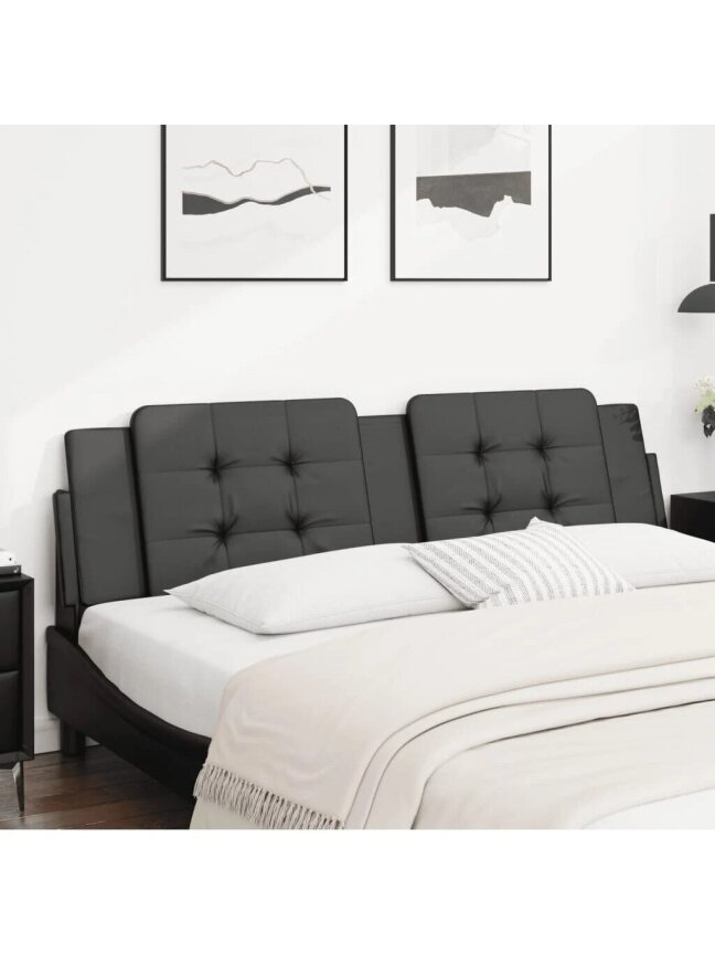 Headboard cushion, Zadar, black, 180 cm, faux leather