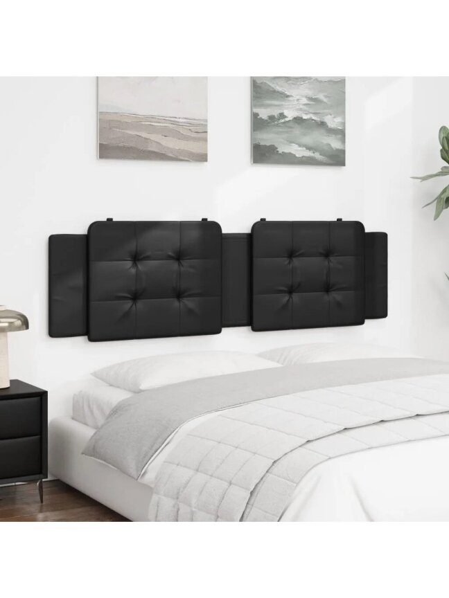 Headboard cushion, Zadar, black, 180 cm, faux leather 3