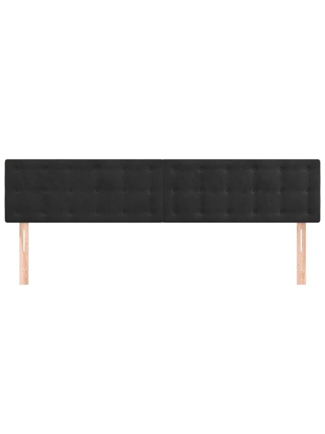 Headboard, 2 pcs, black, 80 × 5 × 78/88 cm, velvet 2