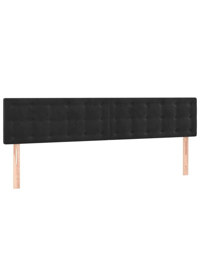 Headboard, 2 pcs, black, 80 × 5 × 78/88 cm, velvet 1
