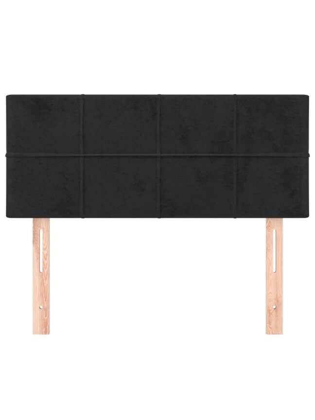 Headboard, black, 90 × 5 × 78/88 cm, velvet 2