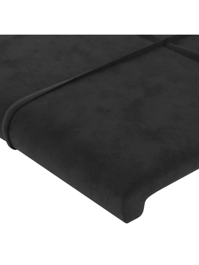 Headboard, black, 90 × 5 × 78/88 cm, velvet 3
