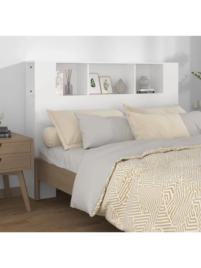 Headboard cabinet, White, 140×18.5×104.5 cm Headboard cabinet, White, 140×18.5×104.5 cm