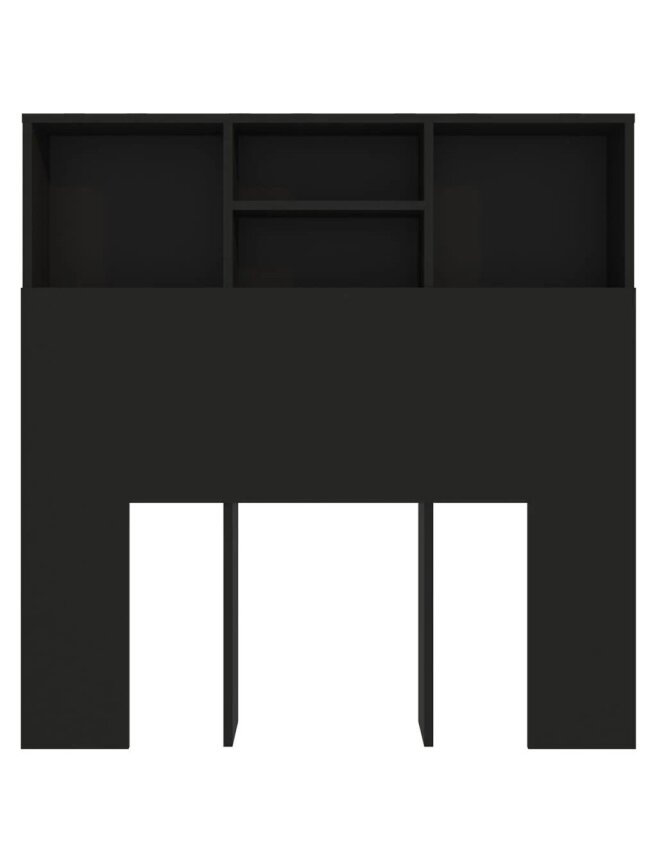 Headboard cabinet, black, 100 × 19 × 103.5 cm 3